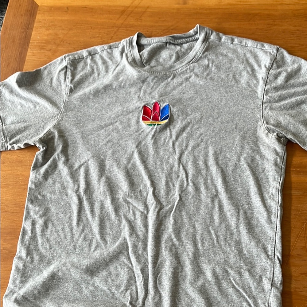 Gray T-Shirt with Colorful Logo